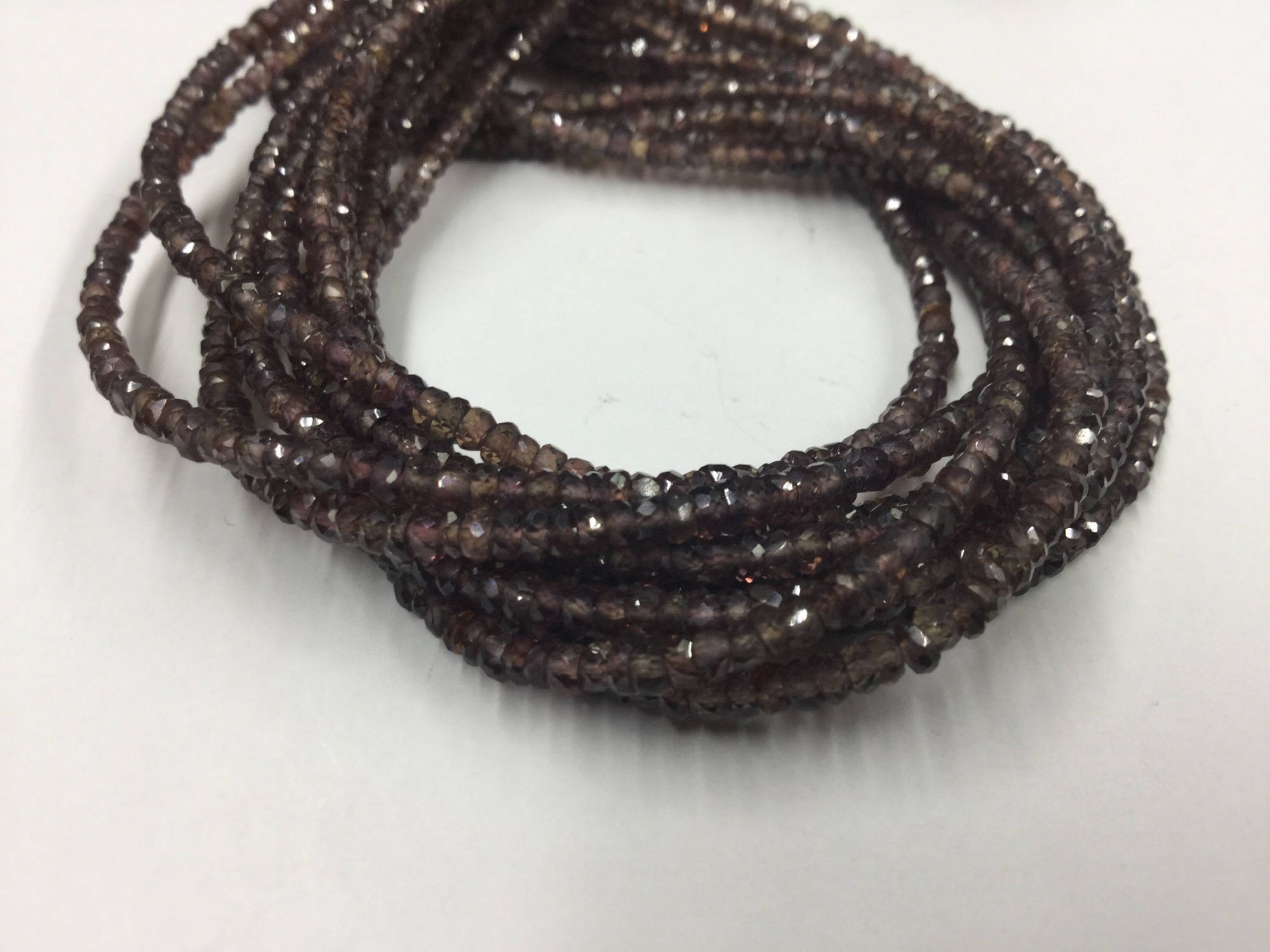 Dark Brown Sapphire Rondelles Faceted