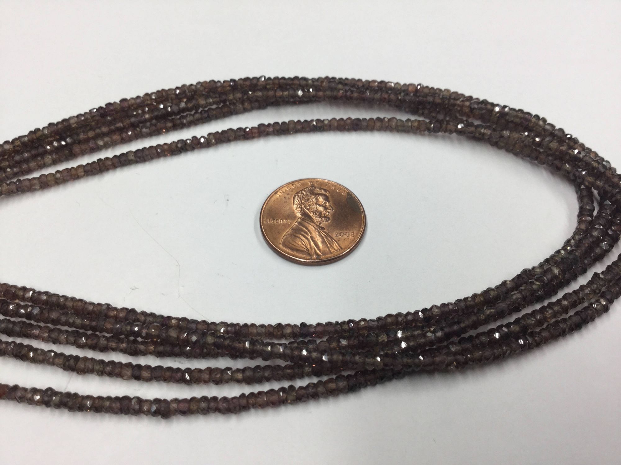 Dark Brown Sapphire Rondelles Faceted