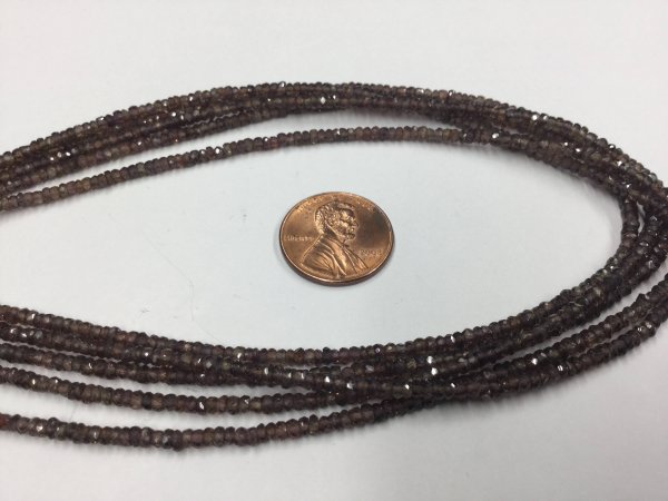 Dark Brown Sapphire Rondelles Faceted
