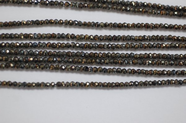 Dark Brown Spinal Rondelle Faceted