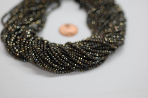 Dark Brown Spinal Rondelle Faceted