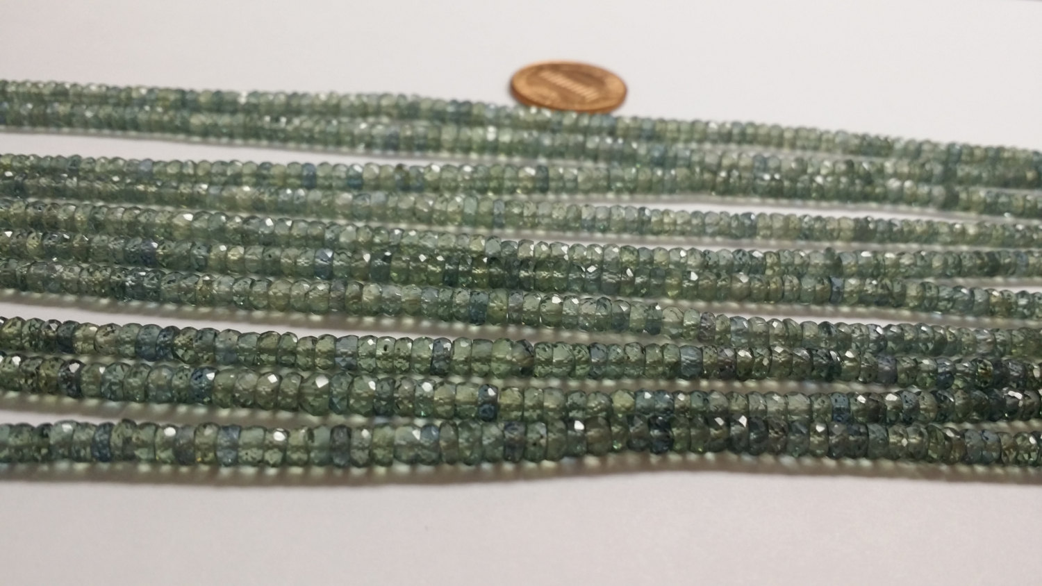 Dark Gray Green Sapphire Rondelle
