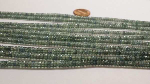 Dark Gray Green Sapphire Rondelle