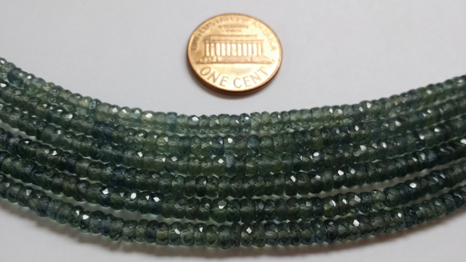 Dark Gray Green Sapphire Rondelle