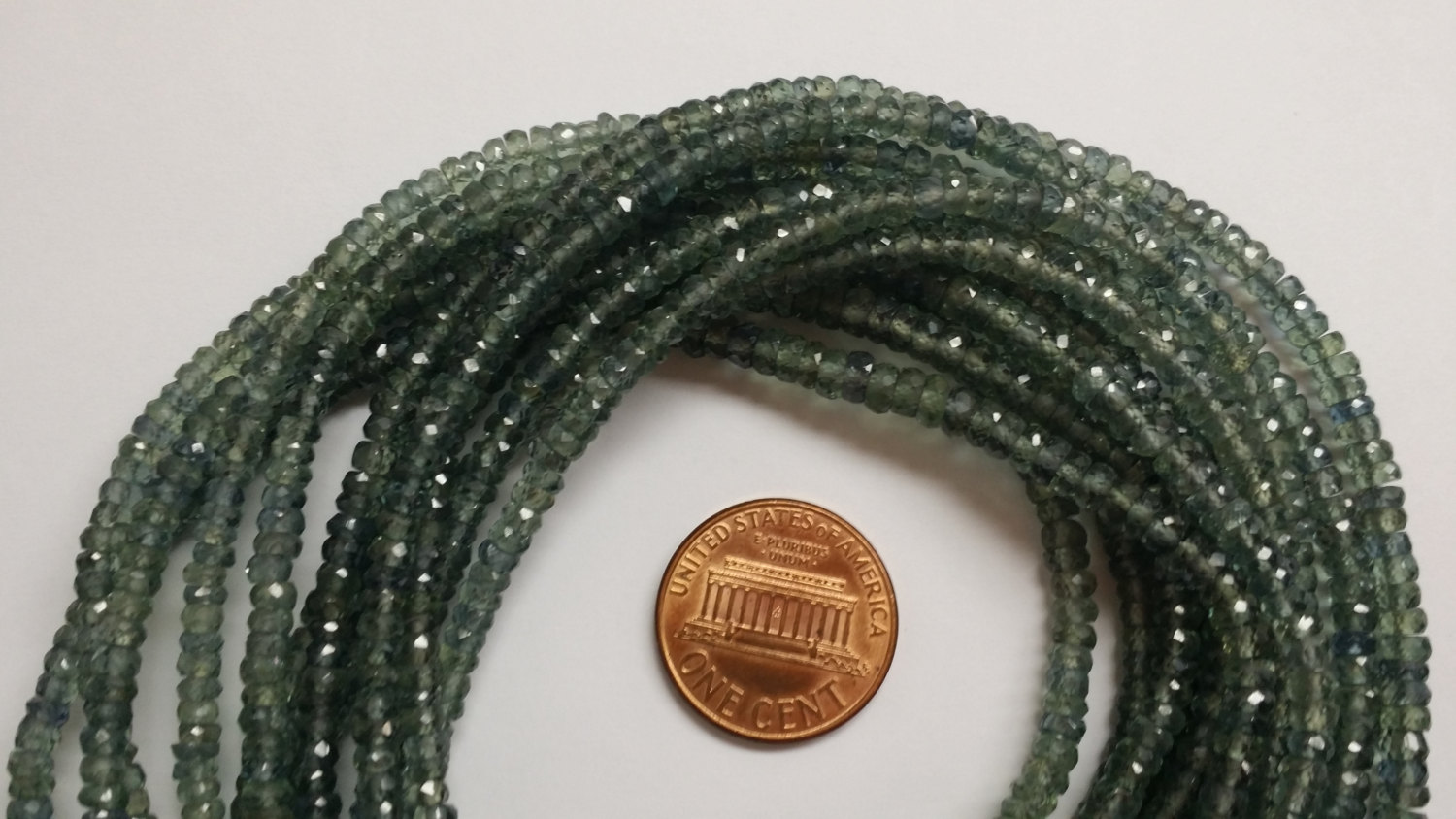 Dark Gray Green Sapphire Rondelle