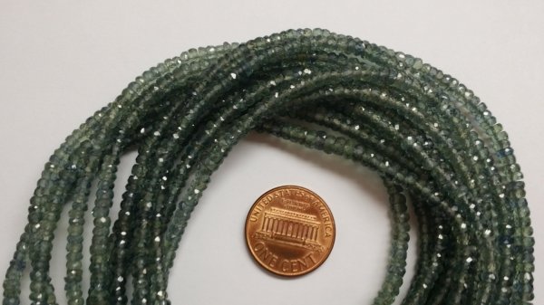 Dark Gray Green Sapphire Rondelle