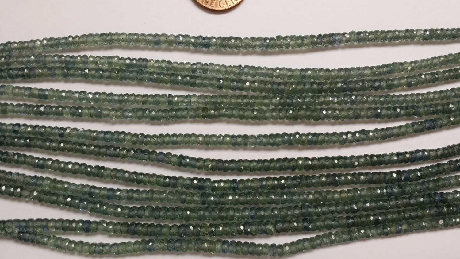 Dark Gray Green Sapphire Rondelle