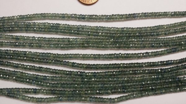 Dark Gray Green Sapphire Rondelle