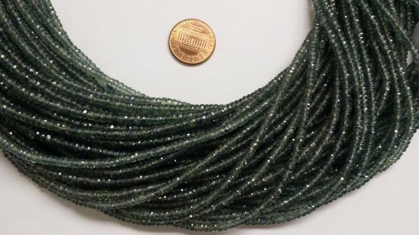 Dark Gray Green Sapphire Rondelle