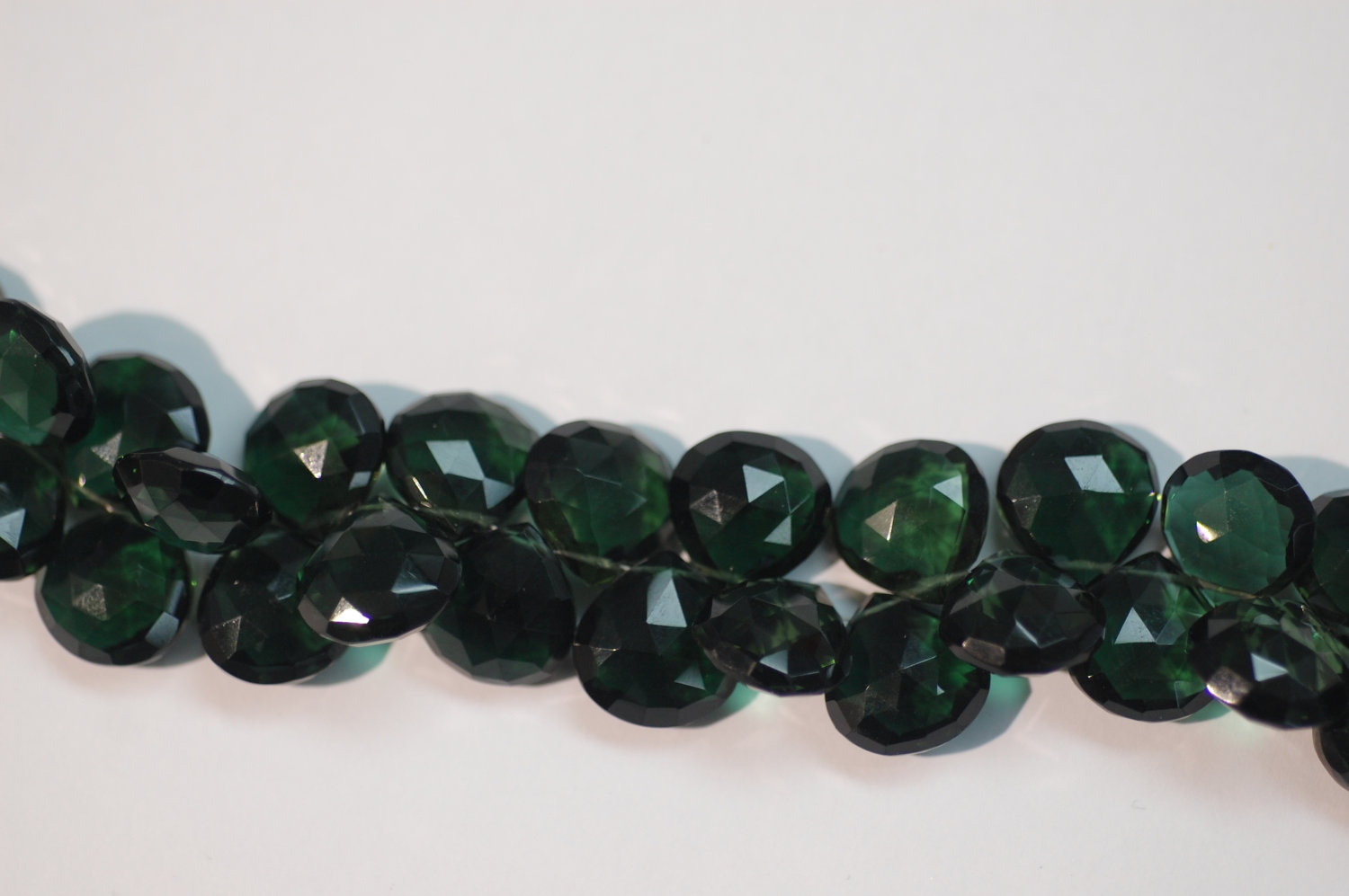 Dark Green Hydro Quartz Heart Faceted