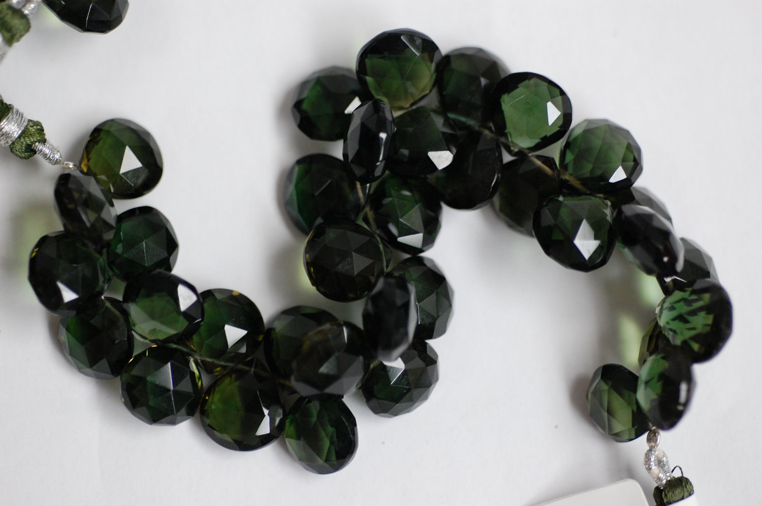 Dark Green Hydro Quartz Heart Faceted
