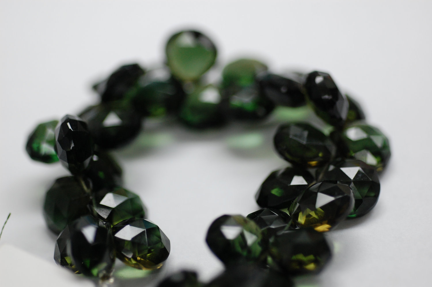Dark Green Hydro Quartz Heart Faceted