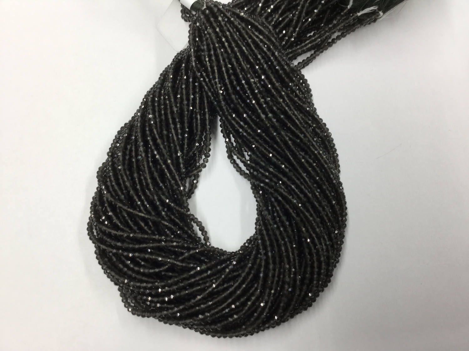 Dark Green Quartz Rondelles Faceted