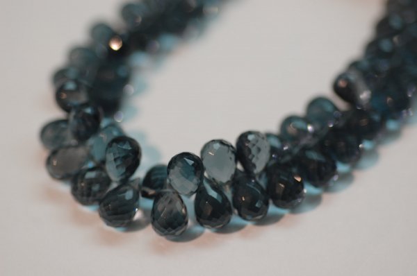 Dark Grey Hydro Quartz Drops Faceted
