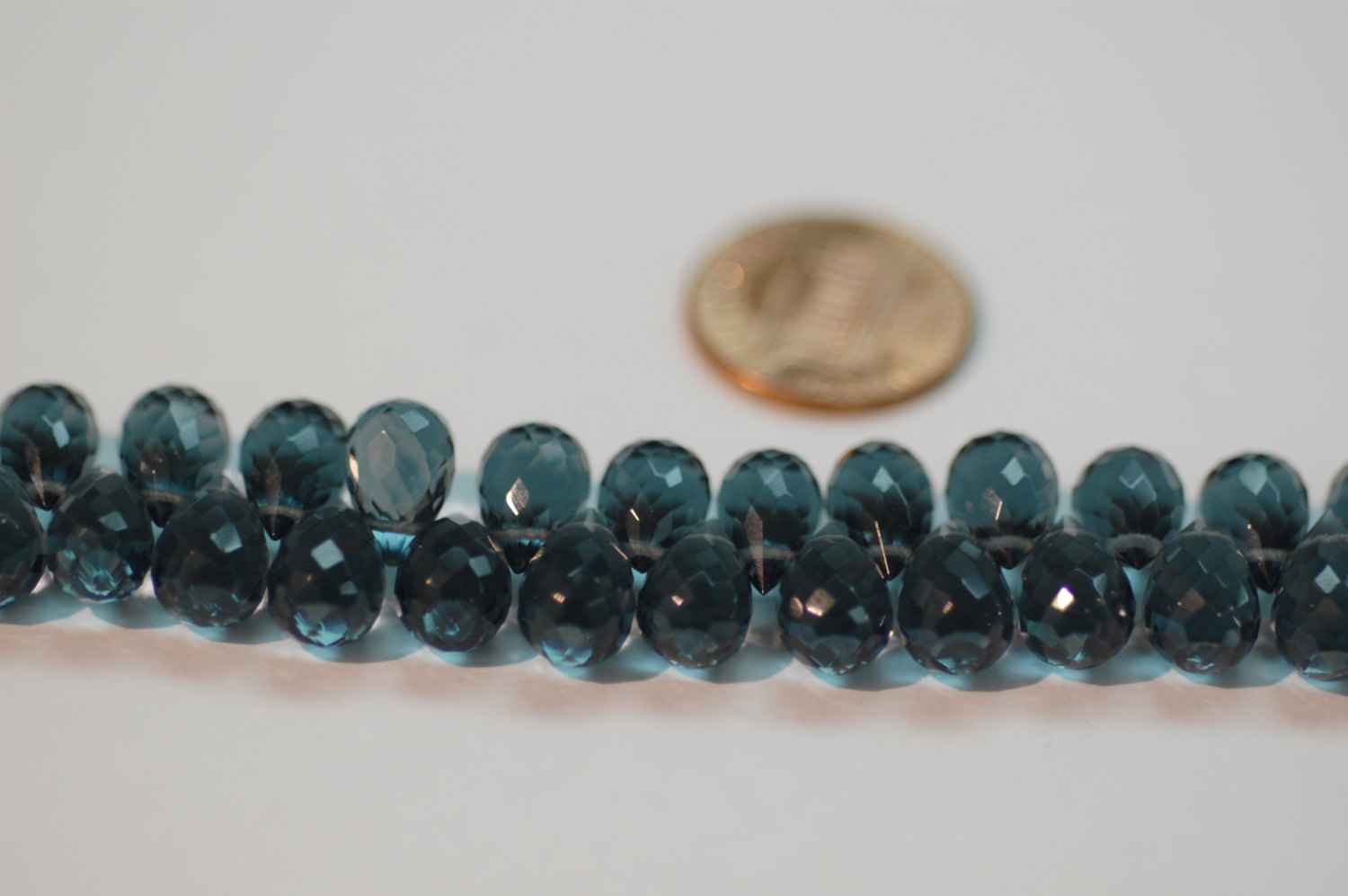 Dark Grey Hydro Quartz Drops Faceted