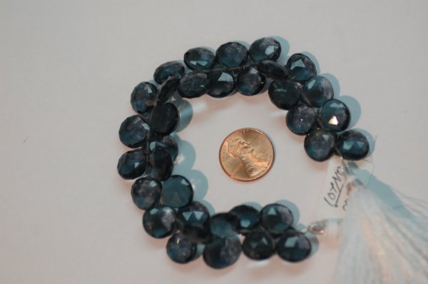 Dark Grey Hydro Quartz Hearts Faceted