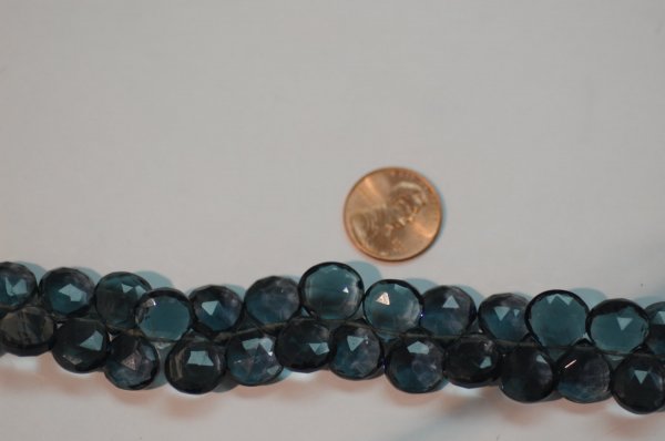 Dark Grey Hydro Quartz Hearts Faceted