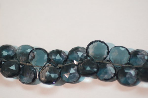 Dark Grey Hydro Quartz Hearts Faceted