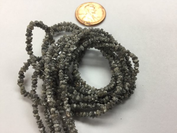 Dark Grey Rough Cut Diamonds Faceted