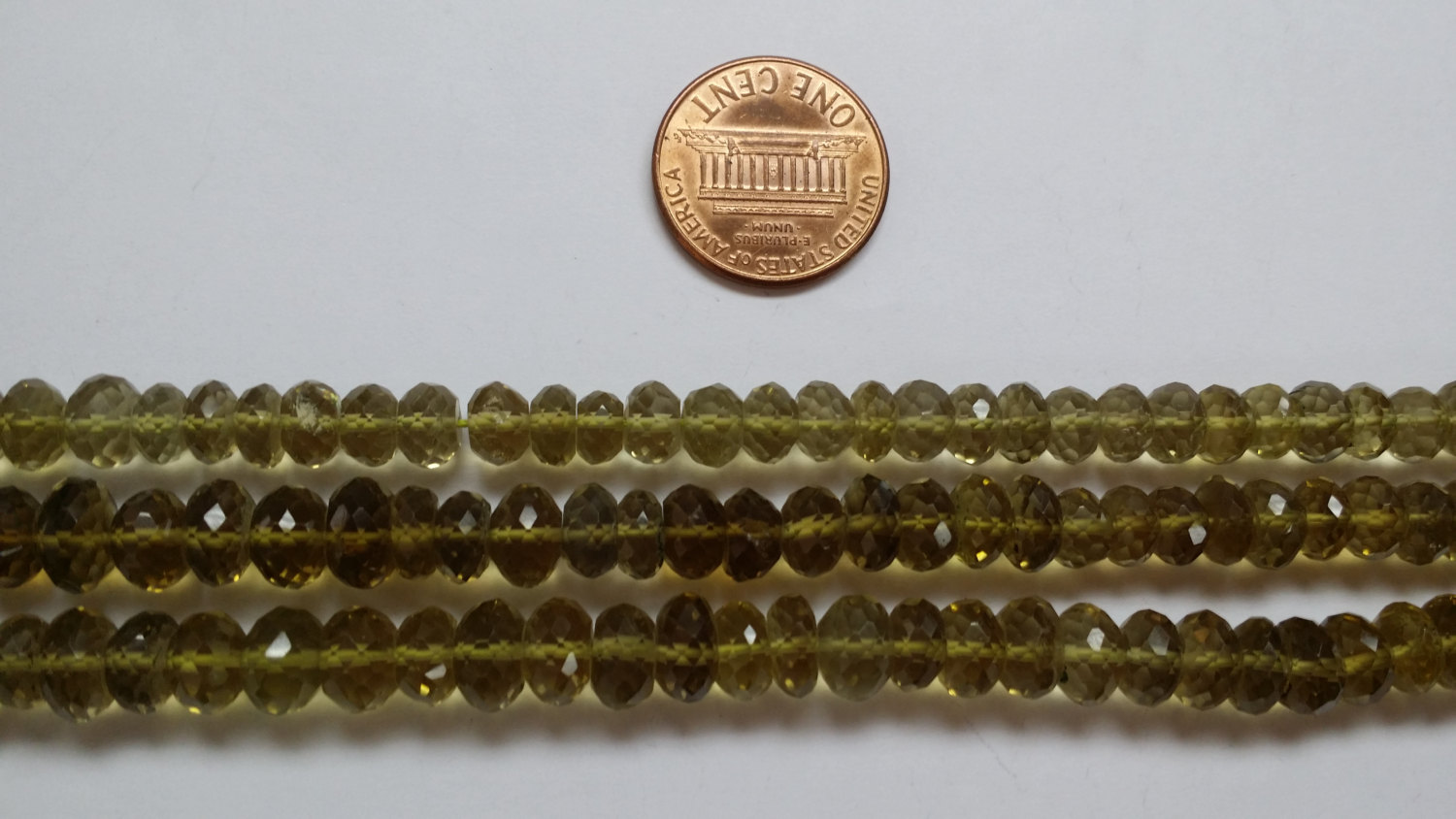 Dark Olive Green Hydro Quartz Faceted Rondelle