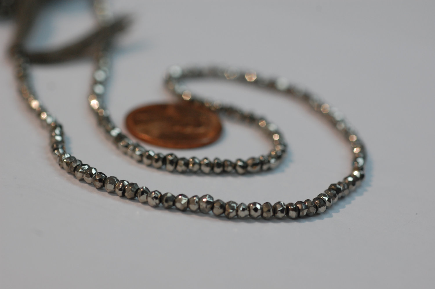 Dark Silver Pyrite Rondelle