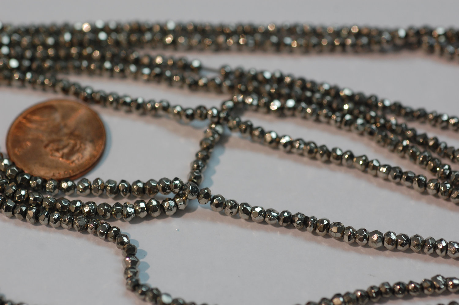 Dark Silver Pyrite Rondelle