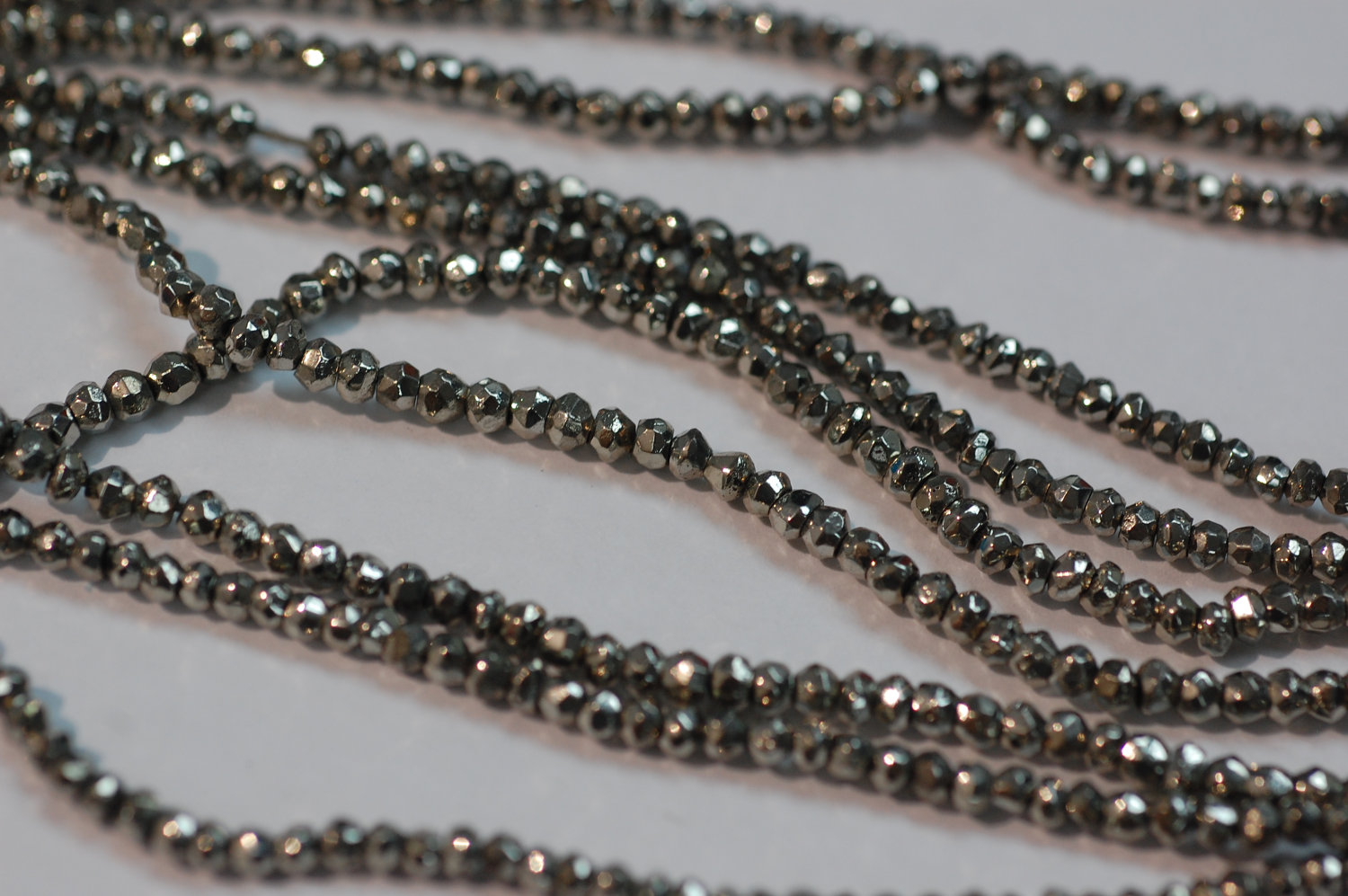 Dark Silver Pyrite Rondelle