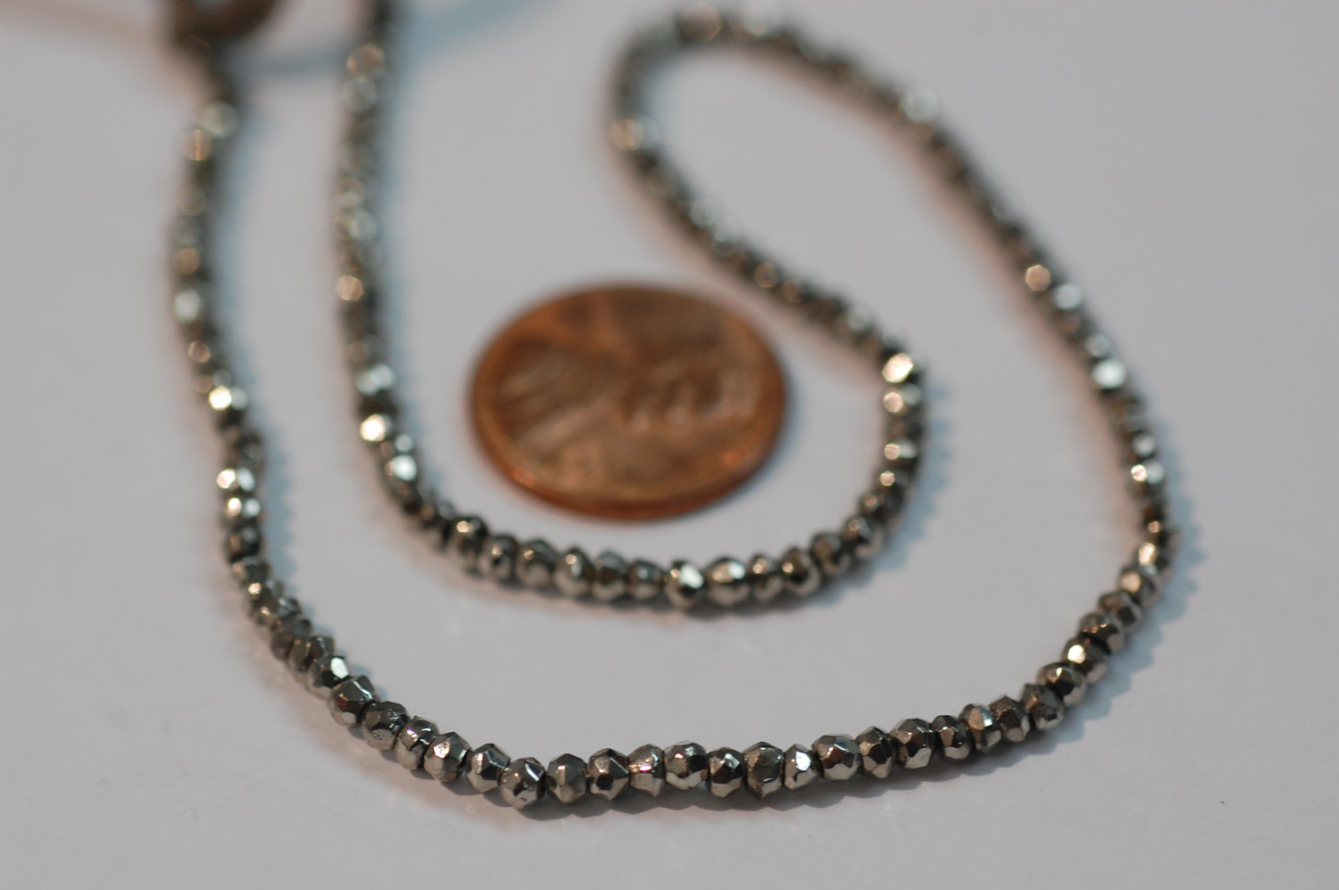 Dark Silver Pyrite Rondelle