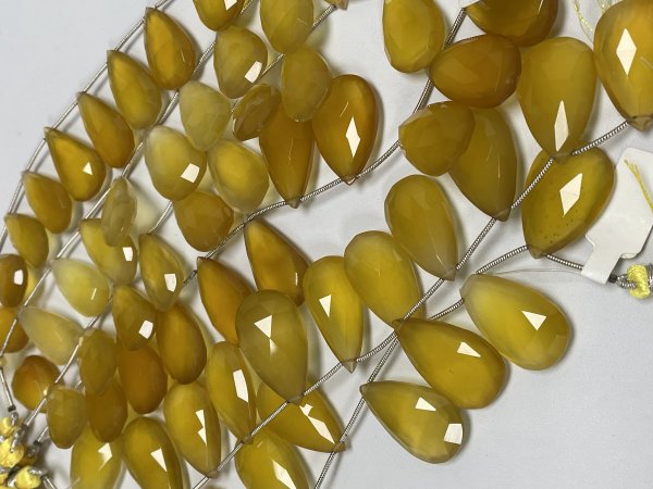 Yellow Chalcedony Pear Faceted