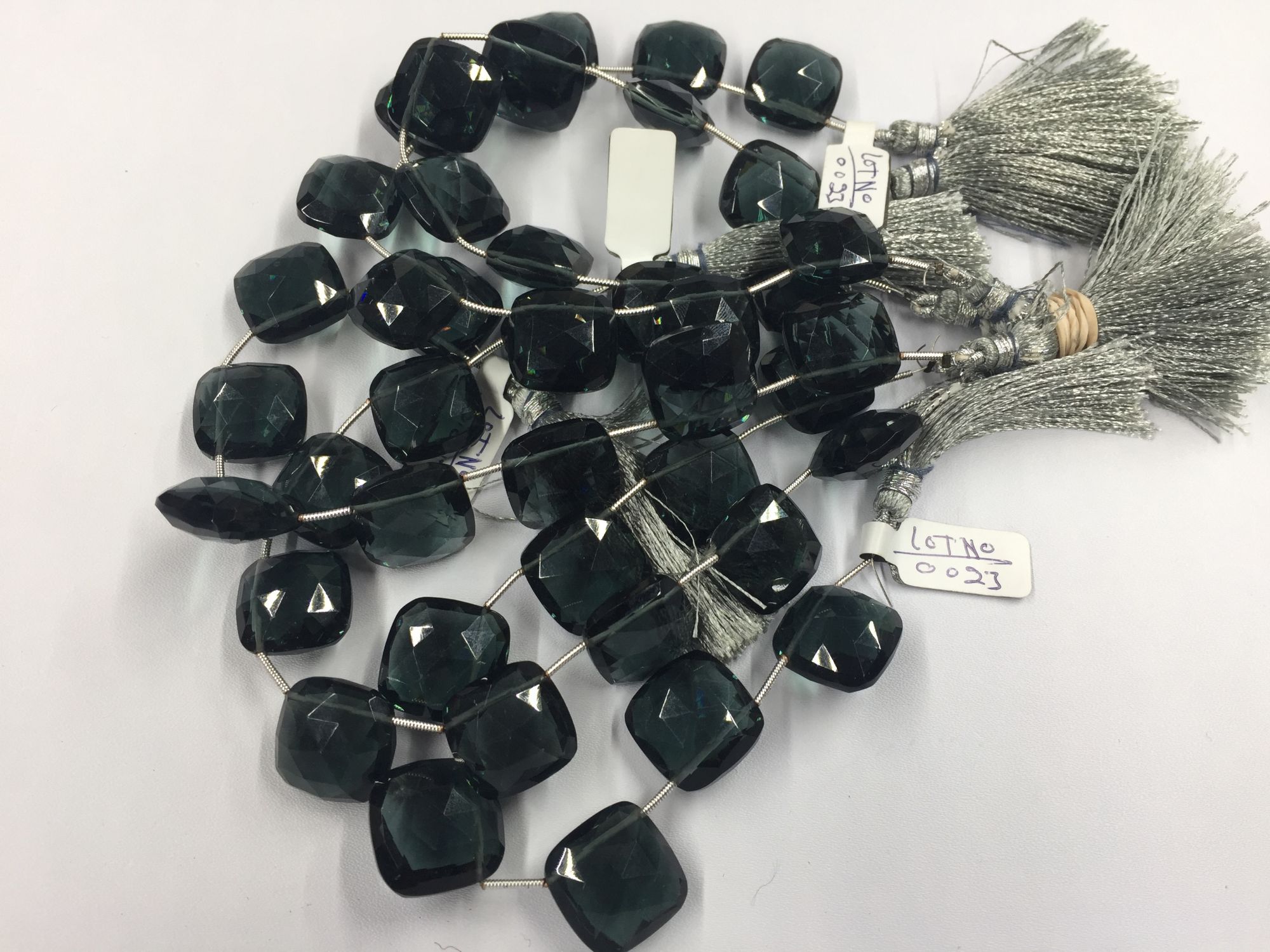 Grey Hydro Quartz Cushion Faceted