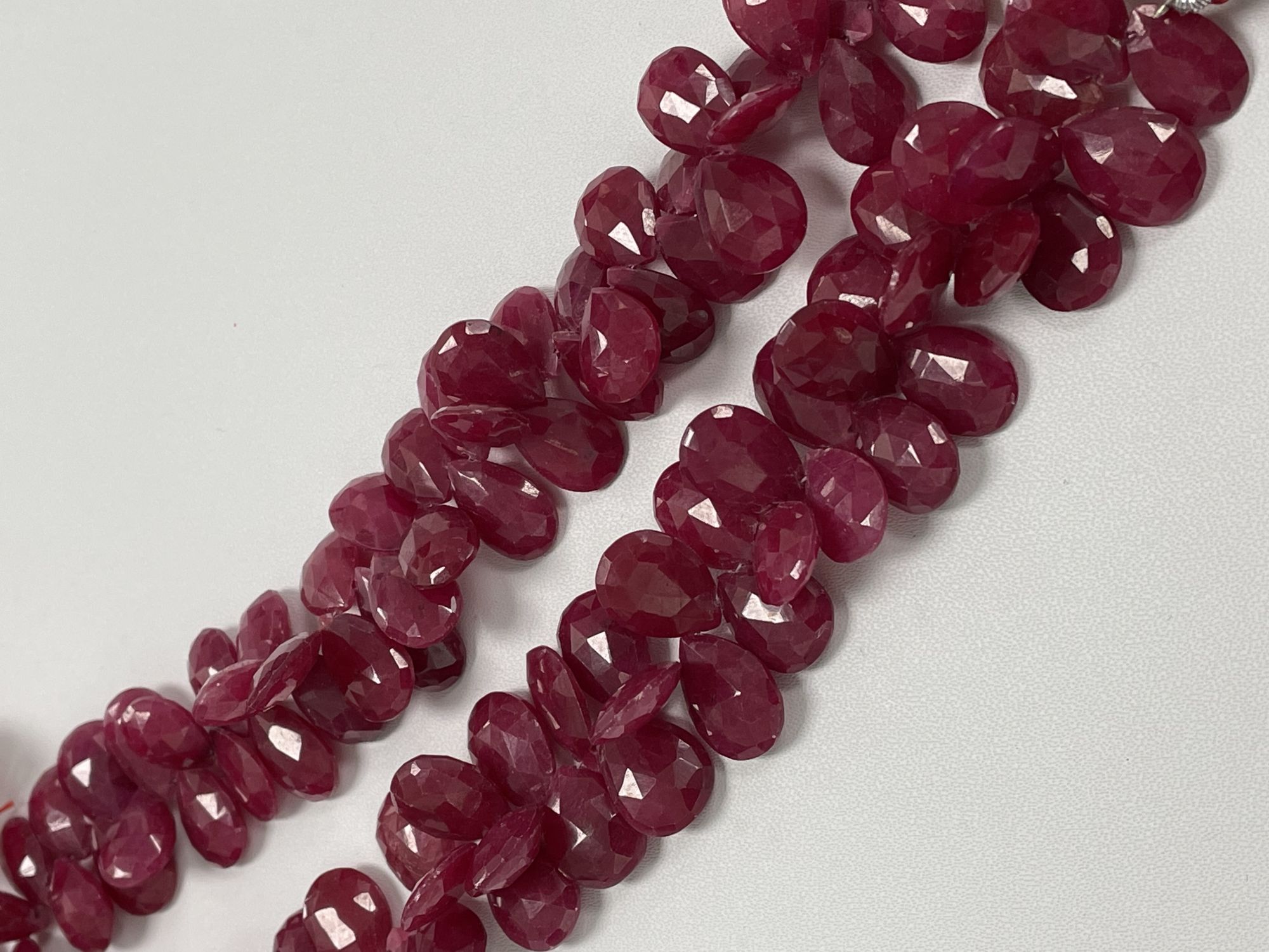 Dyed Ruby Pear Faceted