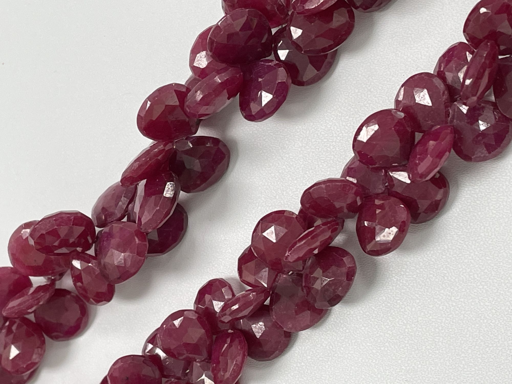 Dyed Ruby Heart Faceted