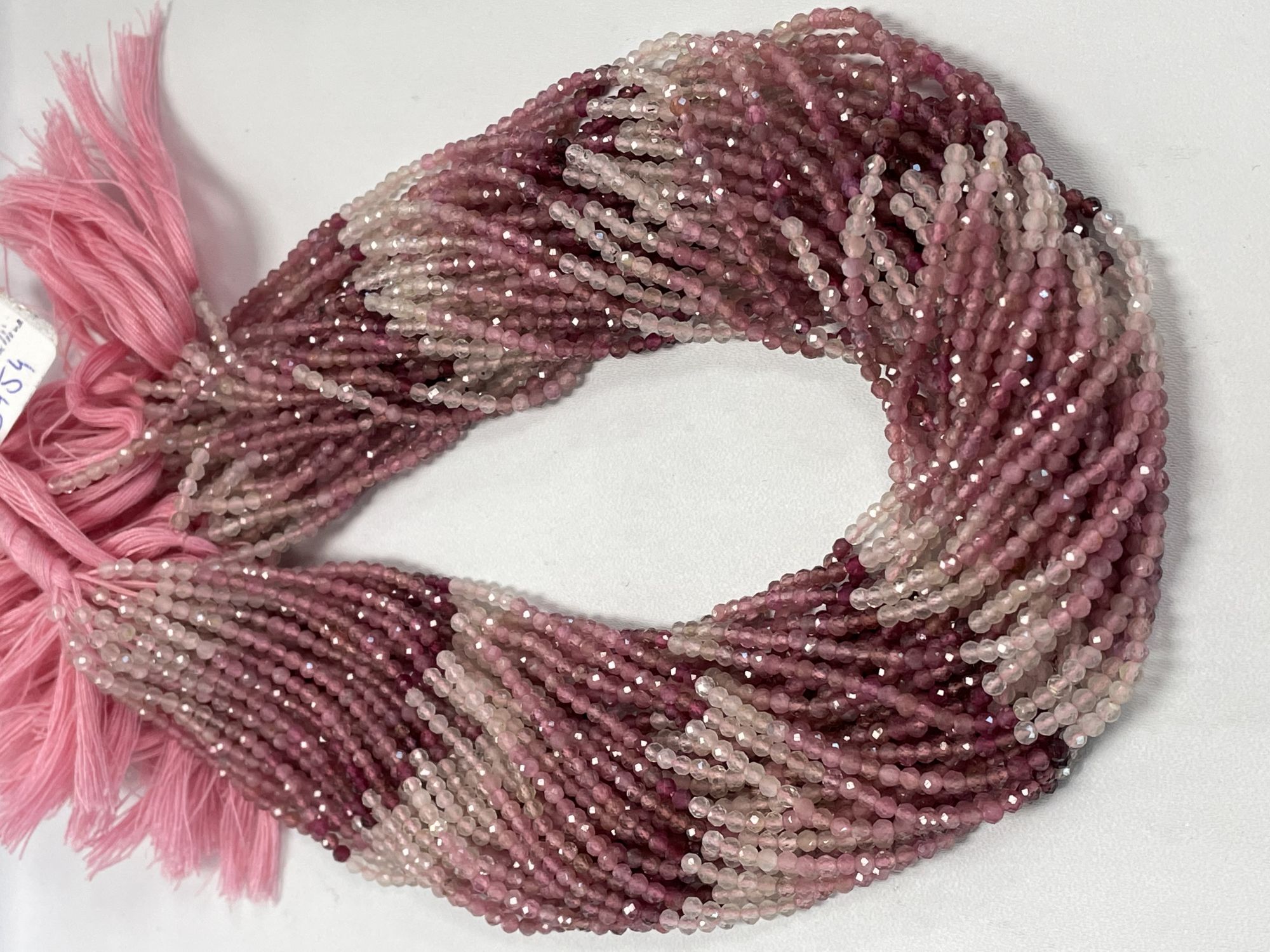 Shaded Pink Tourmaline Rondelle Faceted