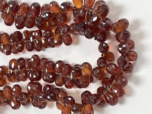 Hessonite Garnet Drop Faceted