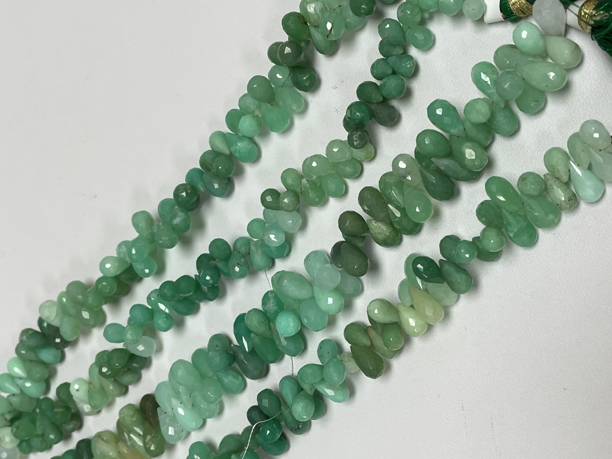 Chrysoprase Drops Faceted