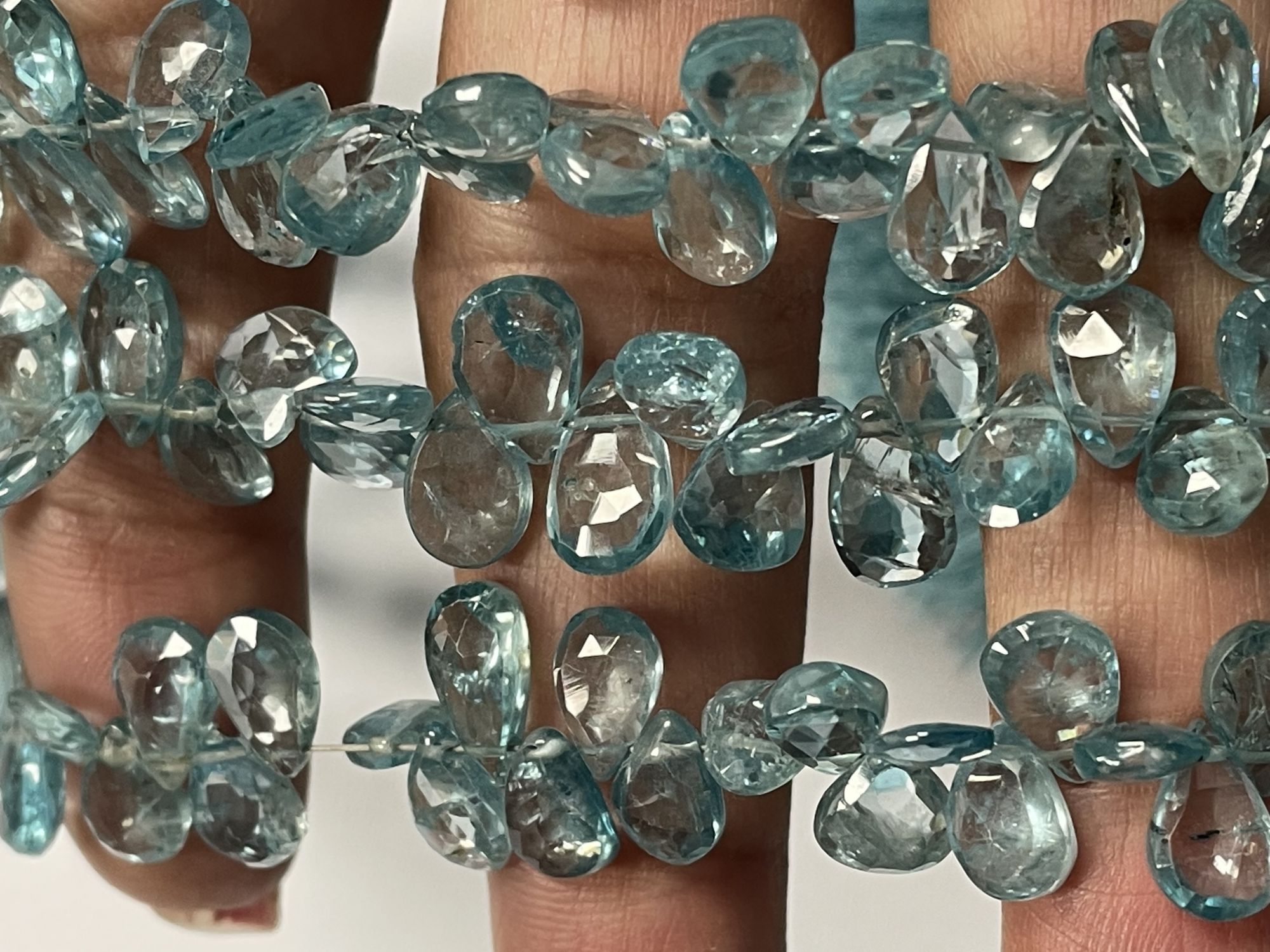 Blue Zircon Pear Faceted