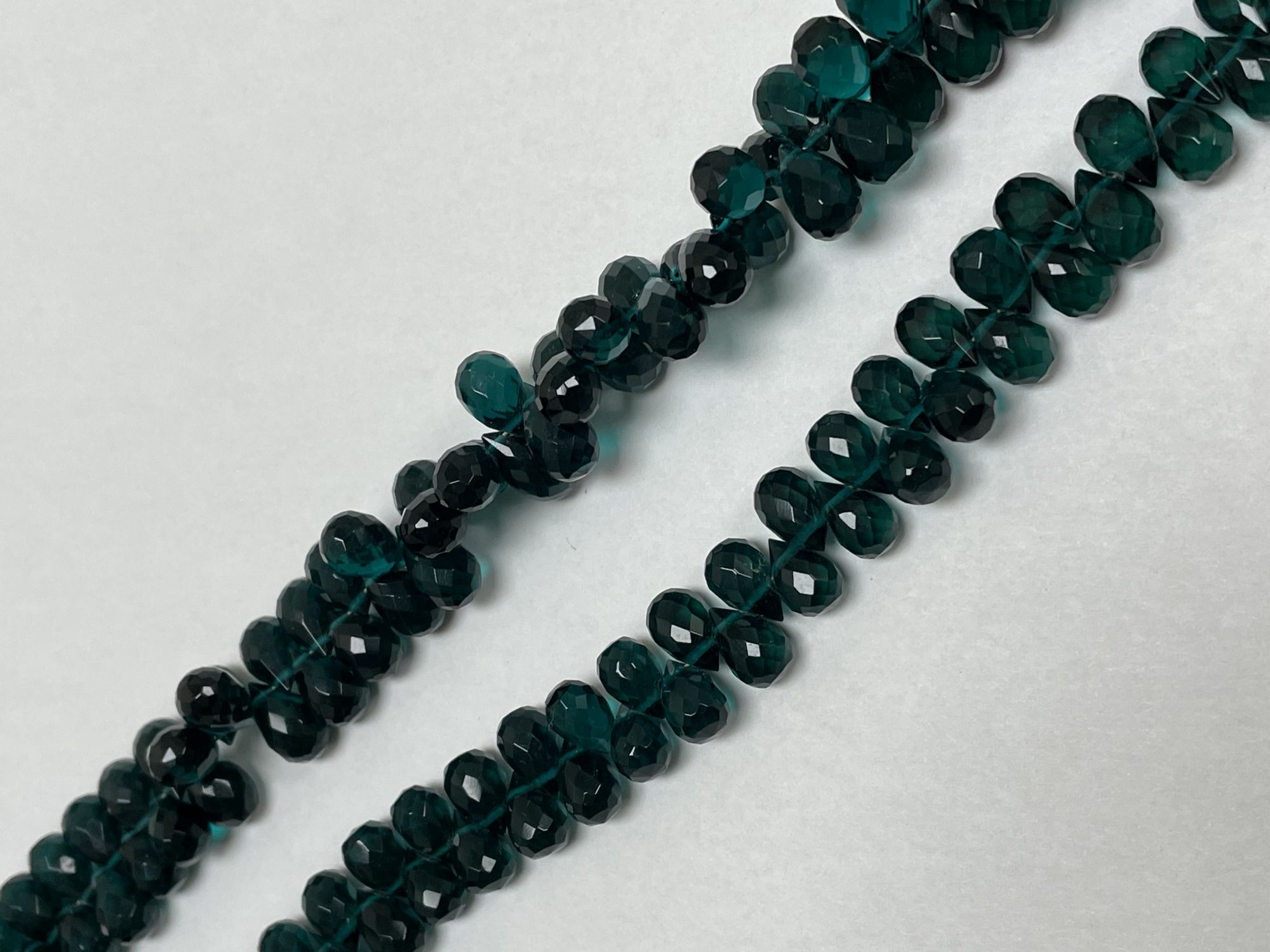 Teal Hydro Quartz Drop Faceted