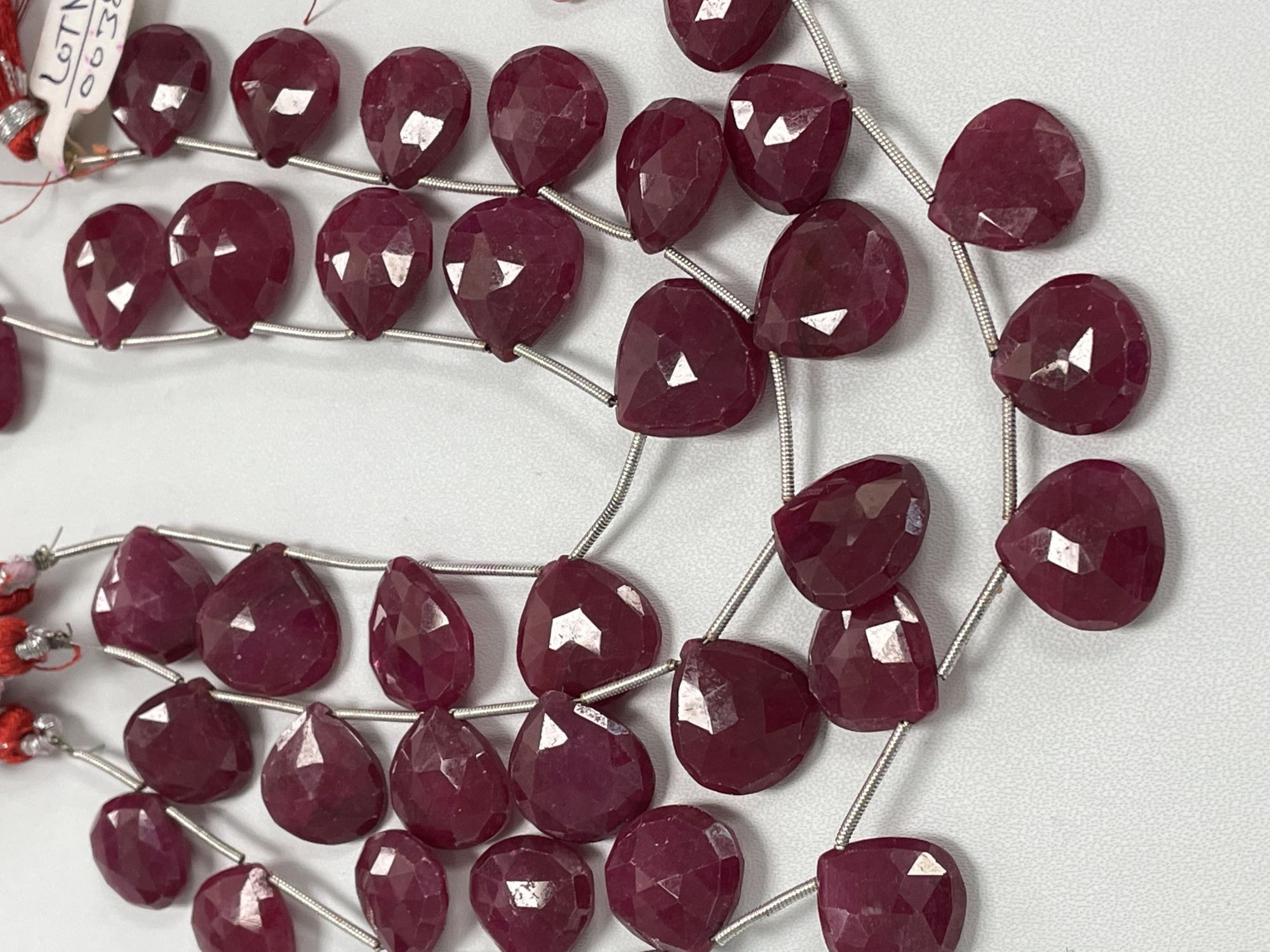 Dyed Ruby Heart Faceted