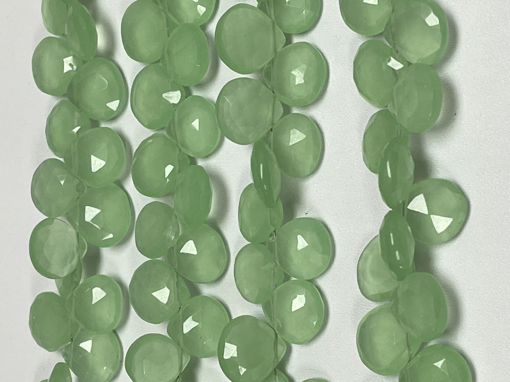 Green Chalcedony Heart Faceted