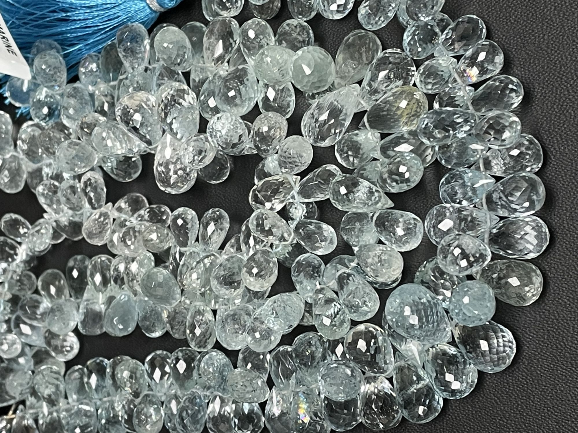 Aquamarine Drop Faceted