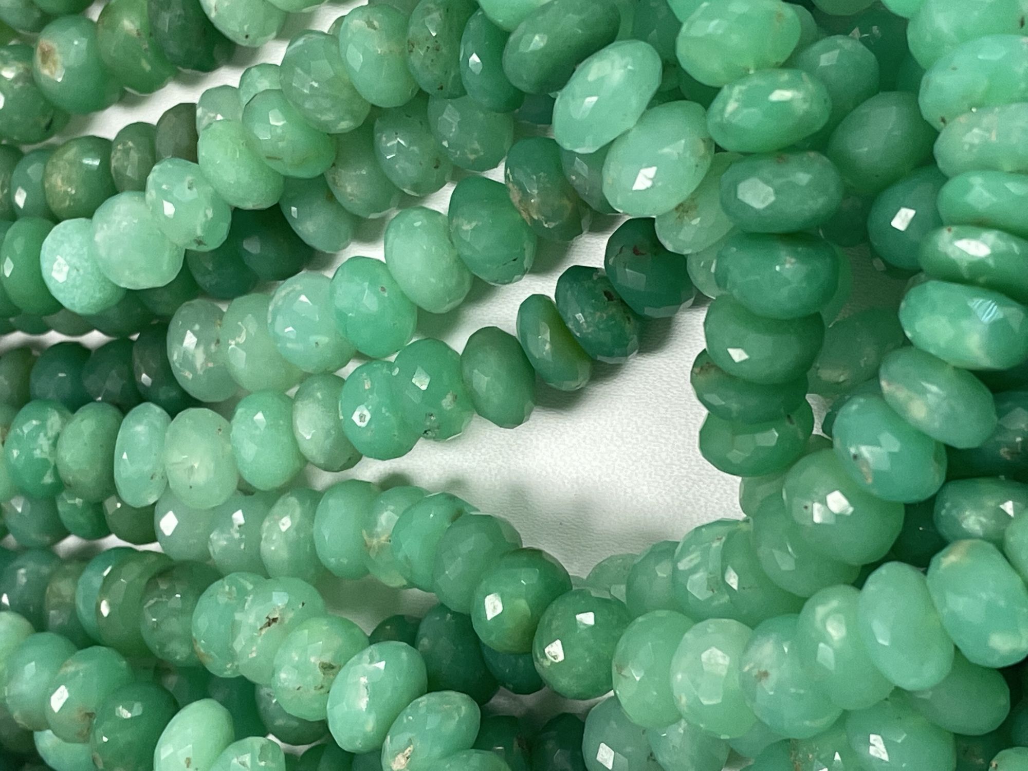 Shaded Chrysoprase Rondelle Faceted