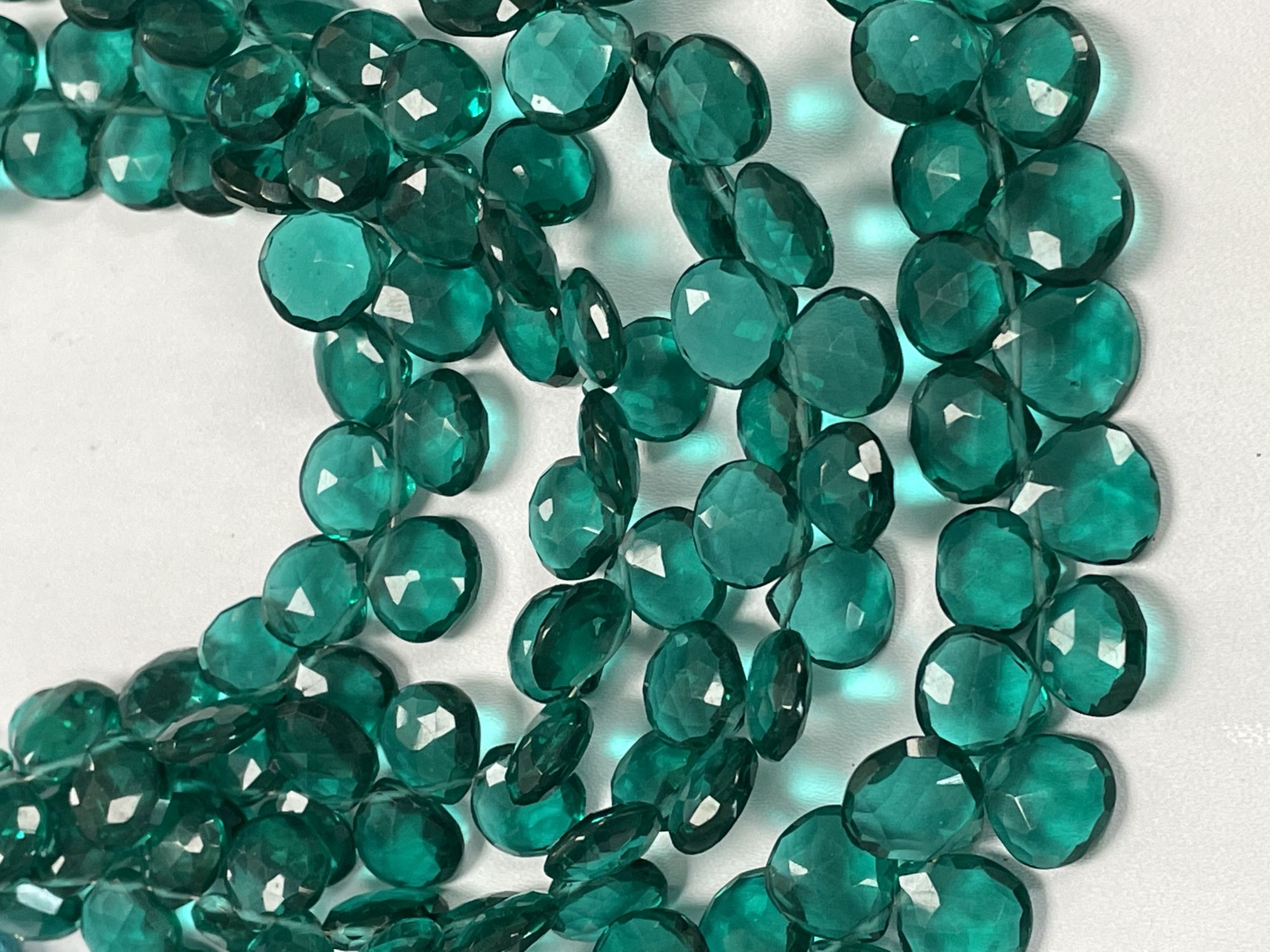 Teal Hydro Quartz Heart Faceted