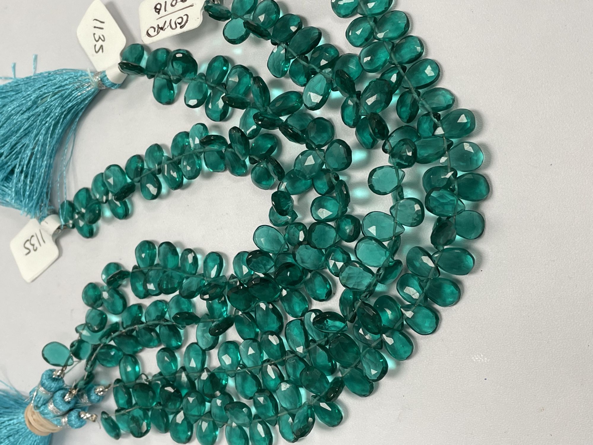 Teal Hydro Quartz Pear Faceted