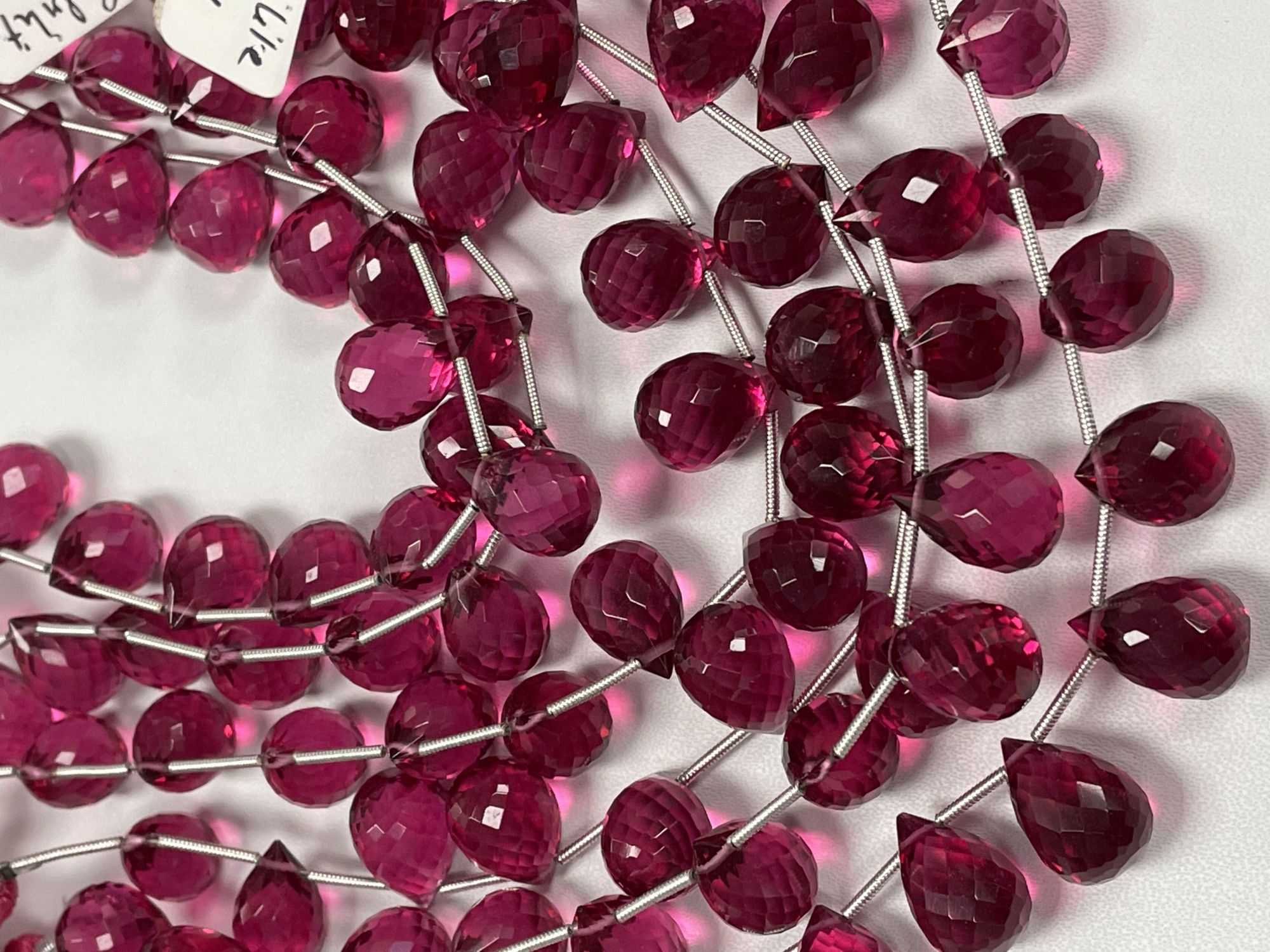 Rubilite Hydro Quartz Drop Faceted