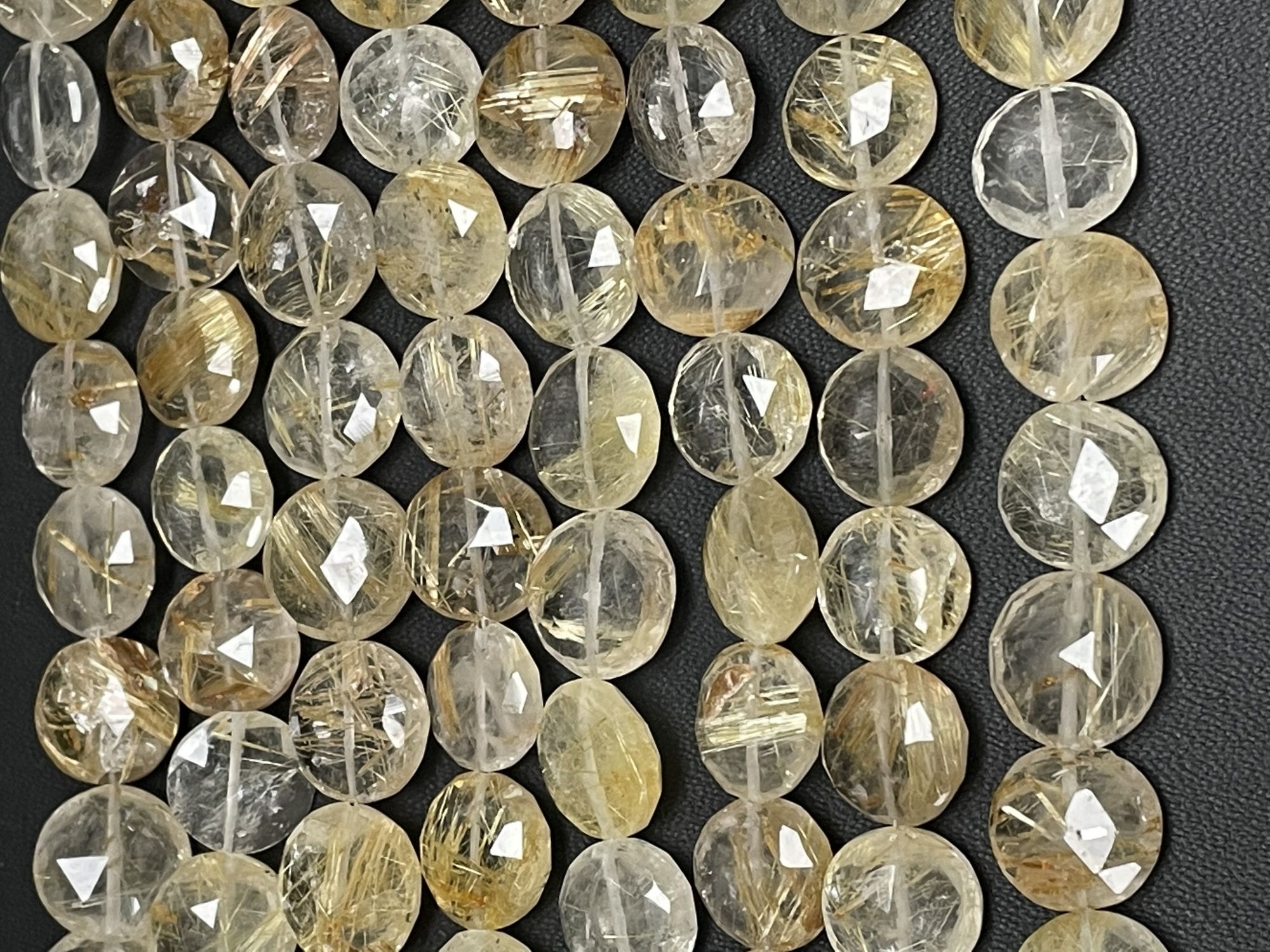 Golden Rutilated Quartz Coin Faceted