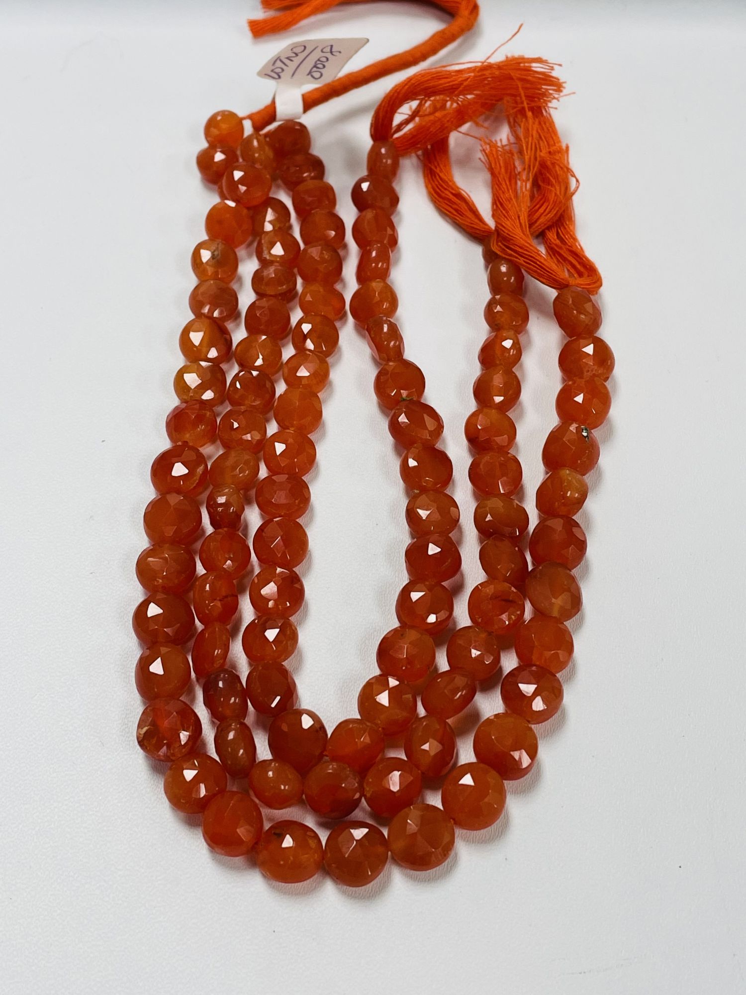 Carnelian Coin Faceted
