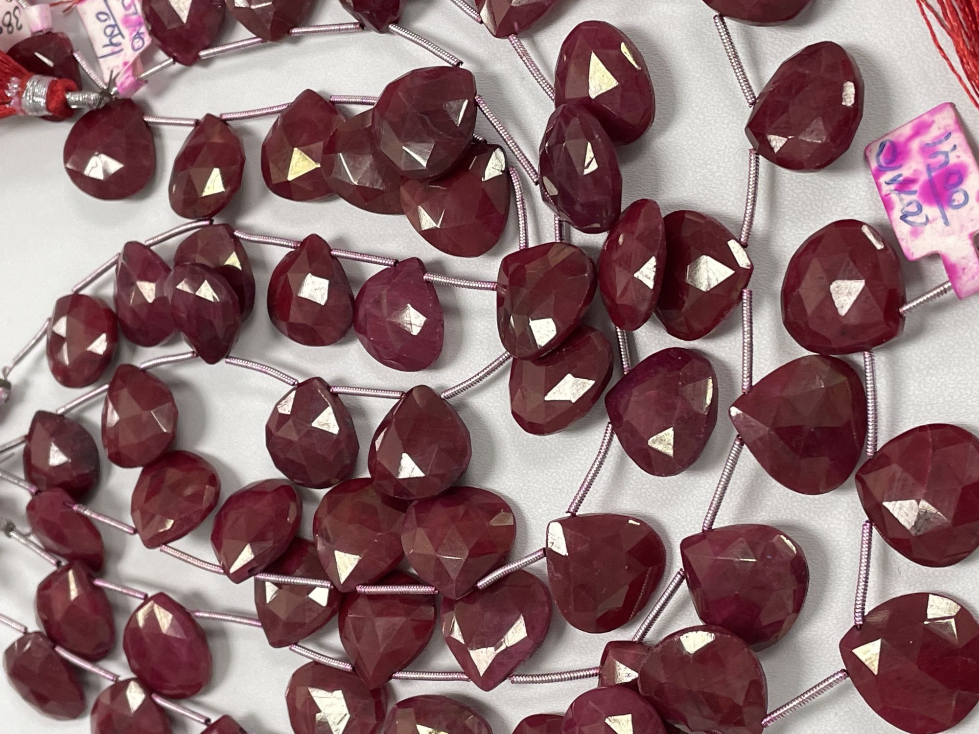 Dyed Ruby Heart Faceted