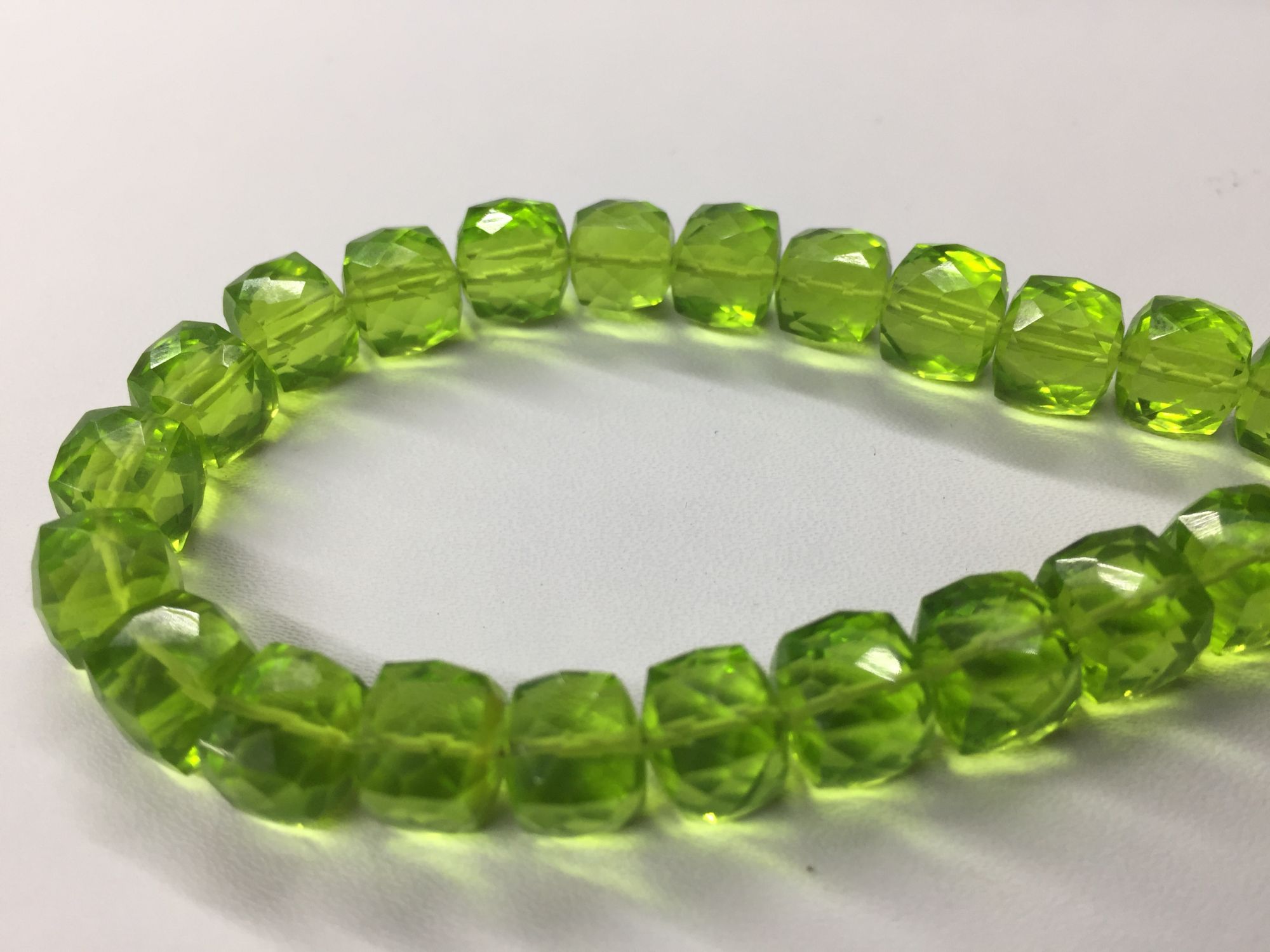 Green Hydro Quartz Cube Faceted