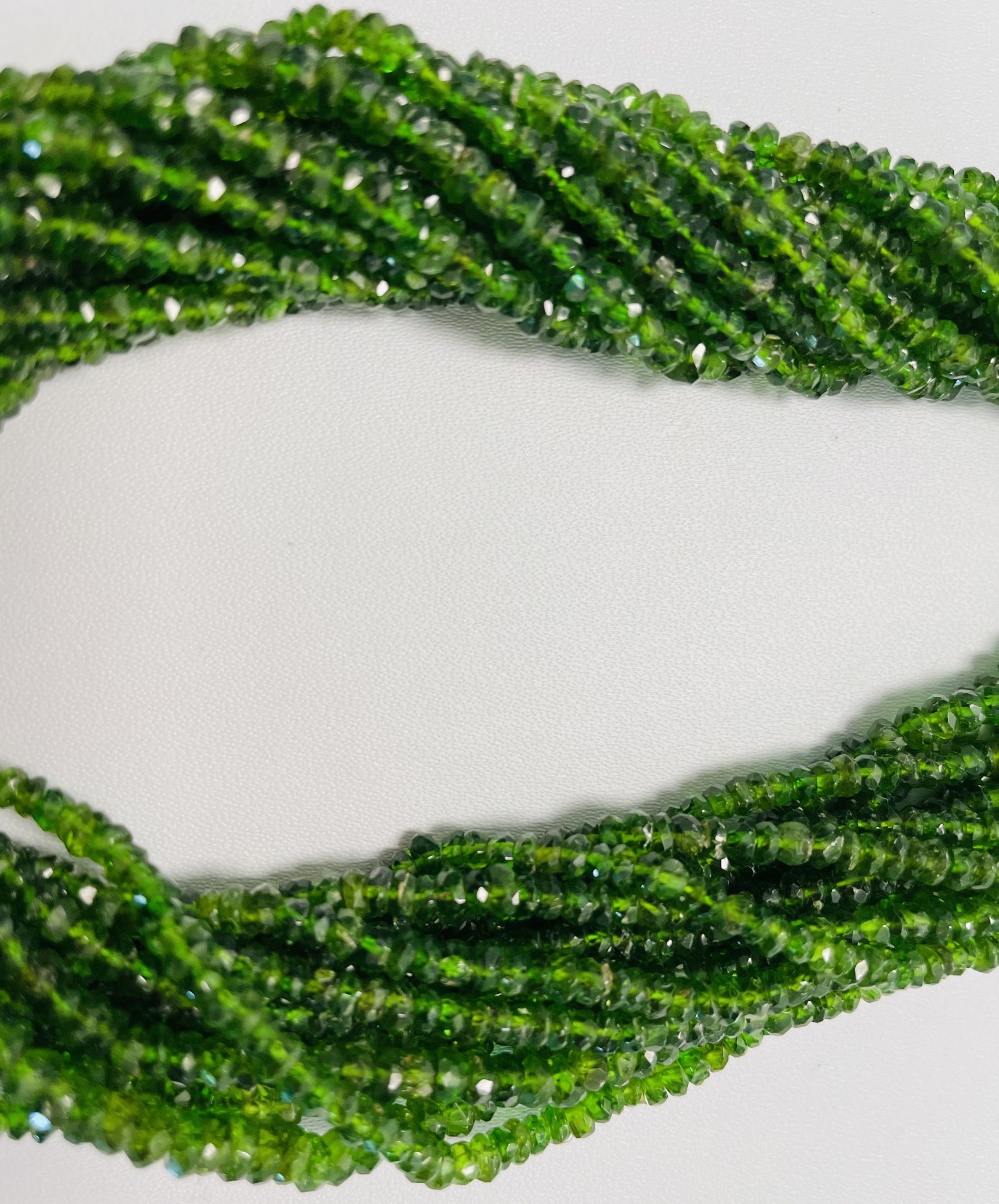 Chrome Diopside Rondelle Faceted
