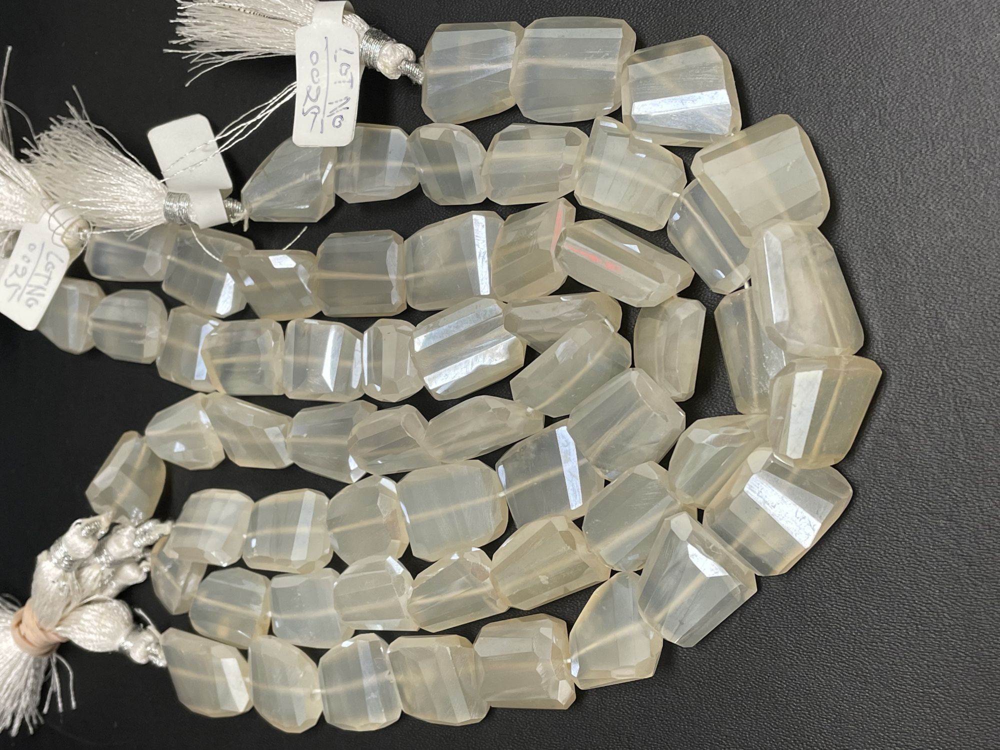 Pearl White Chalcedony Nuggets Faceted